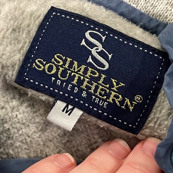 Simply southern southwestern crab print pink gray 1/4 button pullover - Picture 3 of 5